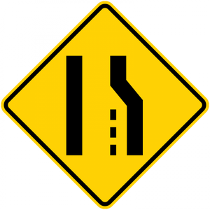 W4-2-Lane Ends Sign - Municipal Supply & Sign Co.