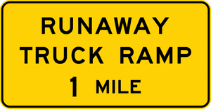 W7-4-Runaway Truck Ramp XX Miles Sign - Municipal Supply & Sign Co.