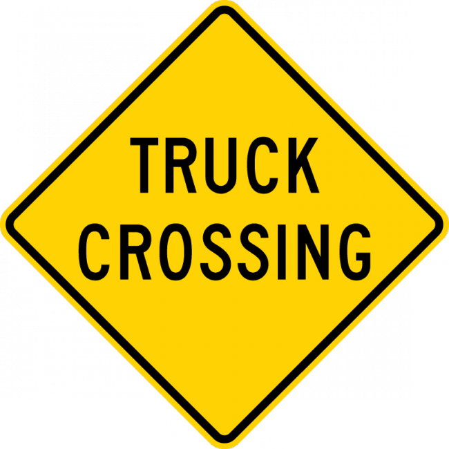 W8-6-Truck Crossing Sign - Municipal Supply & Sign Co.
