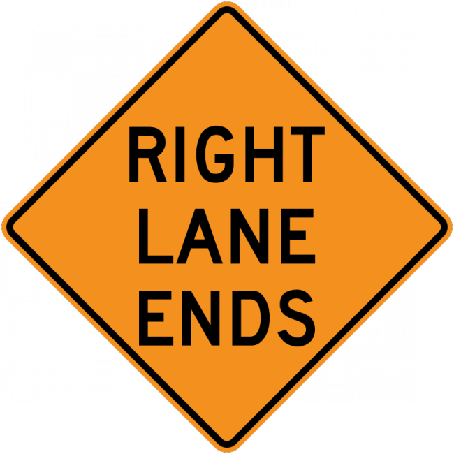 CW9-1-Lane Ends - Municipal Supply & Sign Co.