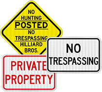 No Trespassing Signs For Sale