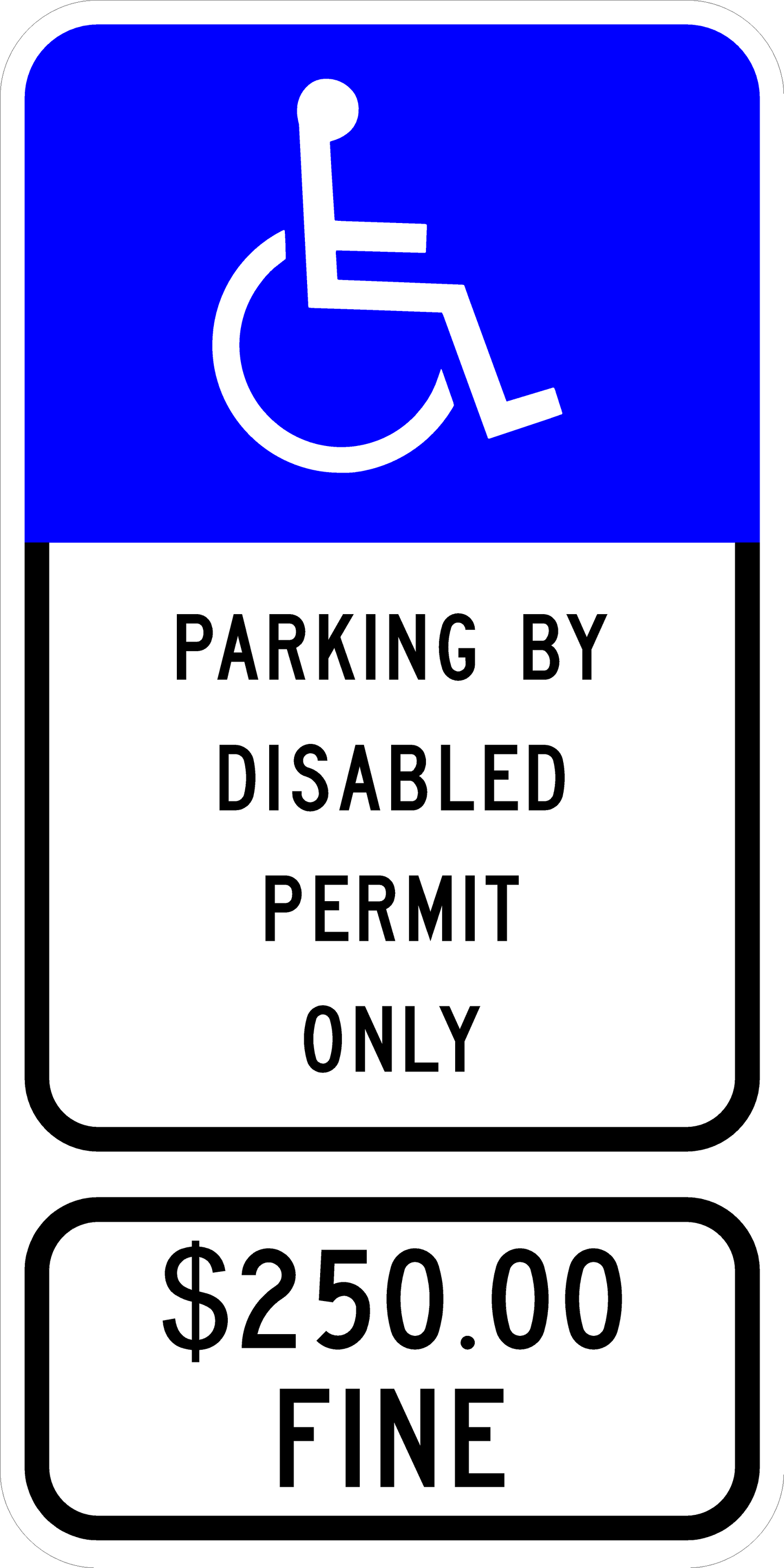 Handicap Sign 12"x24" Combo