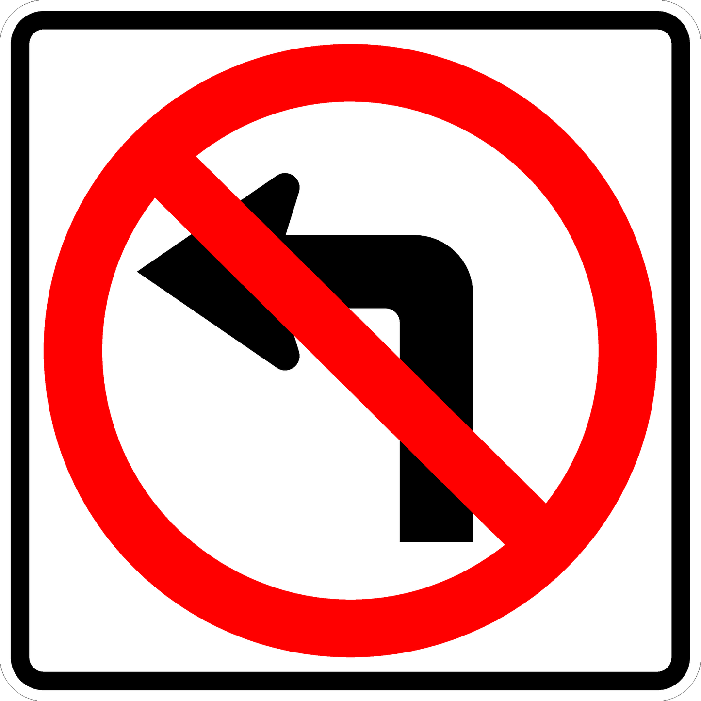 R3-2-No Left Turn Sign - Municipal Supply & Sign Co.