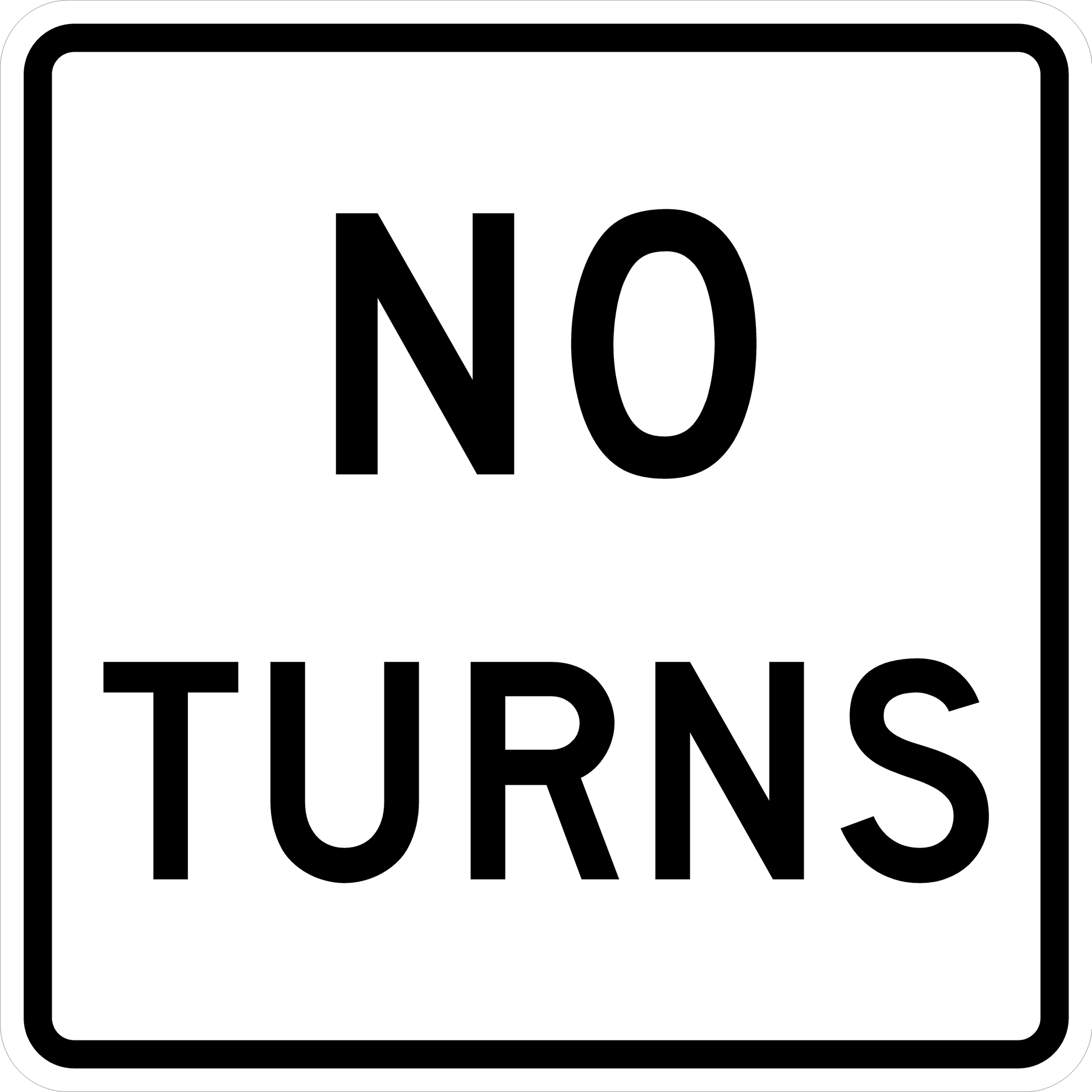 R3-3-No Turns Sign - Municipal Supply & Sign Co.