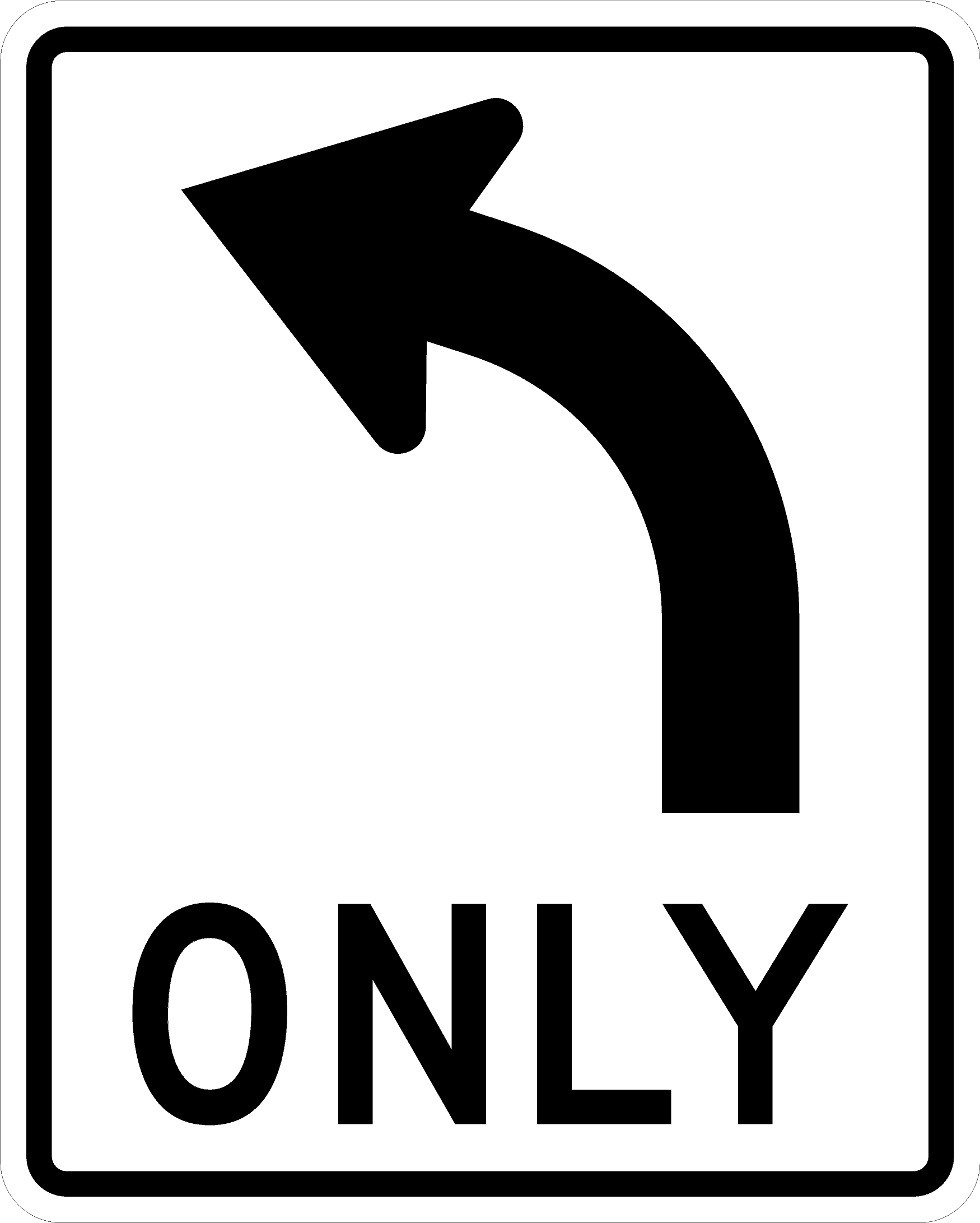 R3-5L-Mandatory Movement Lane Control Sign – Municipal Supply & Sign Co.