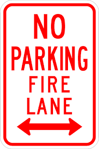 No Parking Fire Lane Sign - Municipal Supply & Sign Co.