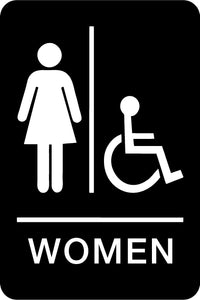 Women's Wheelchair Accessible Restroom Sign