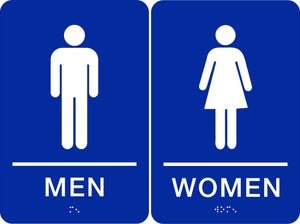 Premium ADA Restrooms Sign Set