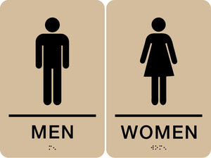 Premium ADA Restrooms Sign Set
