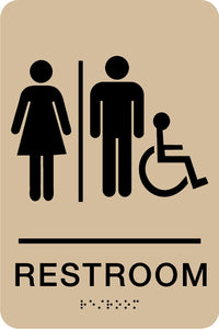 Unisex Wheelchair Accessible Restroom Sign