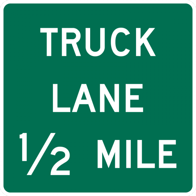 D17-2-Truck Lane XX Miles Sign - Municipal Supply & Sign Co.