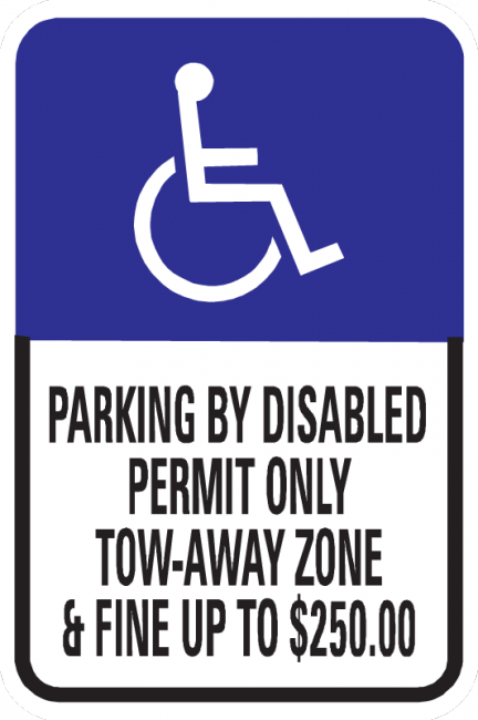 Parking By Disabled Permit Only Sign - Municipal Supply & Sign Co.