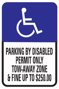 Parking By Disabled Permit Only Sign - Municipal Supply & Sign Co.