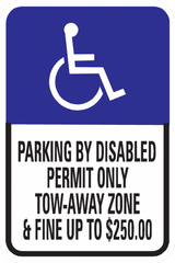 Parking By Disabled Permit Only Sign