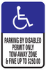 Parking By Disabled Permit Only Sign - Municipal Supply & Sign Co.