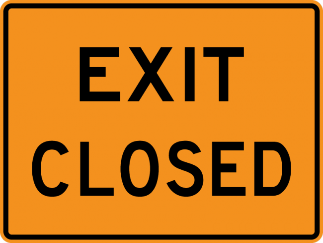 CE5-2a-Exit Closed - Municipal Supply & Sign Co.