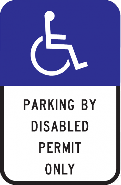 Parking By Disabled Permit Only w/Symbol - Municipal Supply & Sign Co.