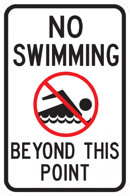 No Swimming Sign - Municipal Supply & Sign Co.
