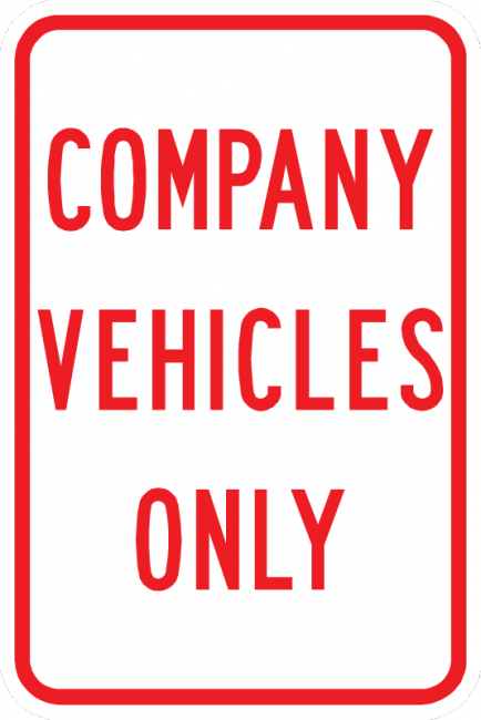 PS-10-Company Vehicles Only Sign - Municipal Supply & Sign Co.