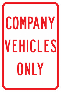 PS-10-Company Vehicles Only Sign - Municipal Supply & Sign Co.