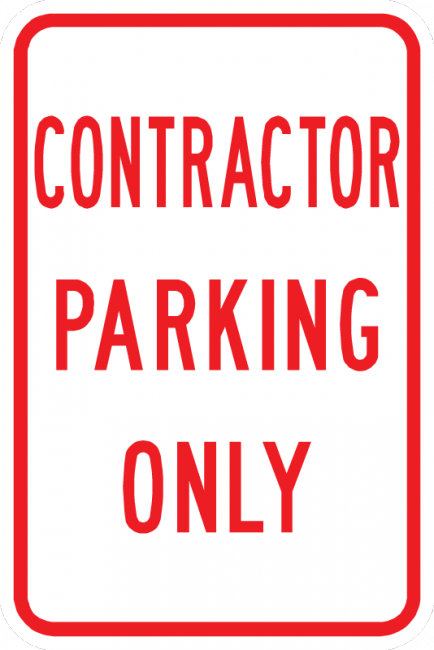 PS-12-Contractor Parking Only Sign - Municipal Supply & Sign Co.