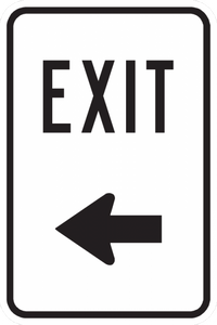 PS-20-Exit Sign (With Arrow Pointing Left) - Municipal Supply & Sign Co.