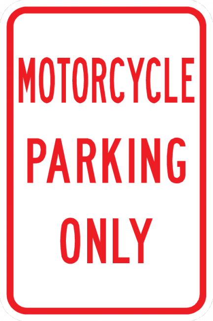 PS-29-Motorcycle Parking Only Sign - Municipal Supply & Sign Co.