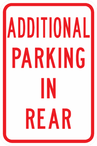 PS-2-Additional Parking In Rear Sign - Municipal Supply & Sign Co.