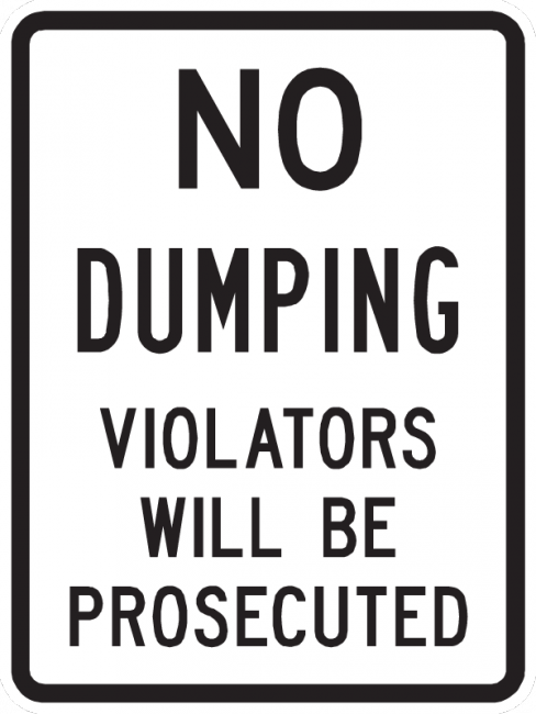 PS-30-No Dumping Violators Will Be Prosecuted Sign - Municipal Supply & Sign Co.