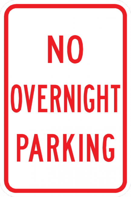 PS-31-No Overnight Parking Sign - Municipal Supply & Sign Co.