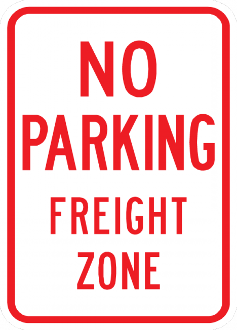 PS-32-No Parking Freight Zone Sign - Municipal Supply & Sign Co.