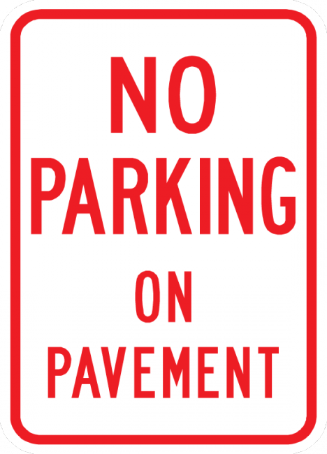 PS-35-No Parking On Pavement Sign - Municipal Supply & Sign Co.