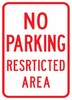 PS-36-No Parking Restricted Area Sign - Municipal Supply & Sign Co.