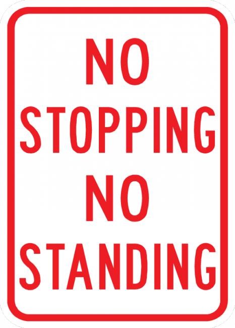 PS-37-No Stopping No Standing Sign - Municipal Supply & Sign Co.