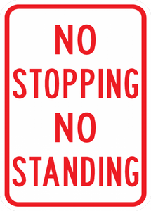PS-37-No Stopping No Standing Sign - Municipal Supply & Sign Co.