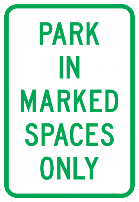 PS-48-Park In Marked Space Only Sign - Municipal Supply & Sign Co.
