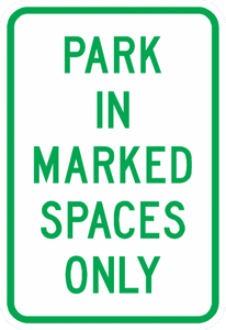 PS-48-Park In Marked Space Only Sign - Municipal Supply & Sign Co.