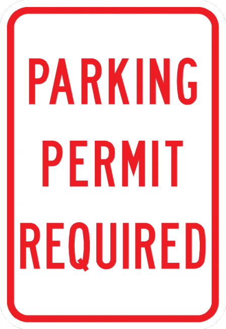 PS-49-Parking Permit Required Sign - Municipal Supply & Sign Co.