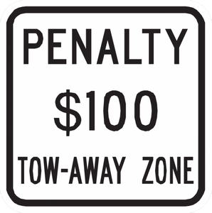 PS-50-Penalty $XX Tow-Away Zone Sign - Municipal Supply & Sign Co.