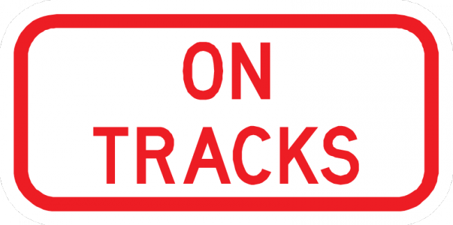 PS-56-On Tracks Sign - Municipal Supply & Sign Co.