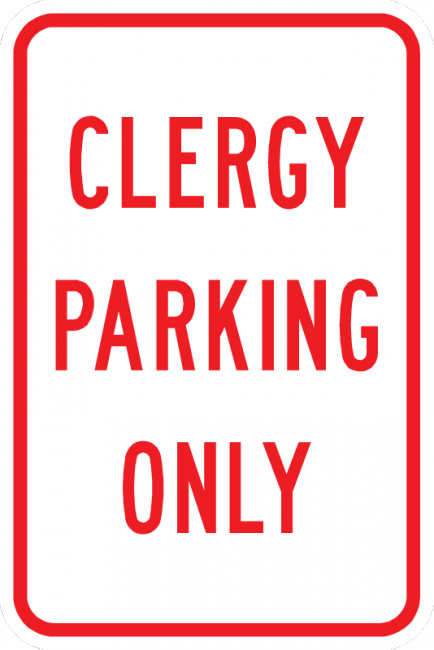 PS-8-Clergy Parking Only Sign - Municipal Supply & Sign Co.