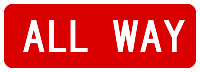 R1-3P-All Way (plaque) Sign - Municipal Supply & Sign Co.