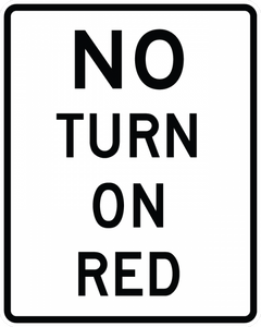R10-11a-No Turn on Red Sign - Municipal Supply & Sign Co.