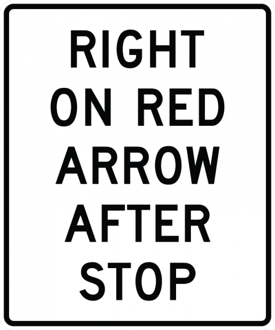 R10-17a-Right on Red Arrow After Stop Sign - Municipal Supply & Sign Co.