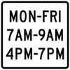 R10-20aP-V3L-MON—FRI (and times) (3 lines) (plaque) - Municipal Supply & Sign Co.