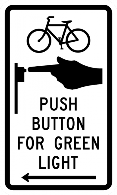 R10-26-Bike Push Button for Green Light (arrow) - Municipal Supply & Sign Co.