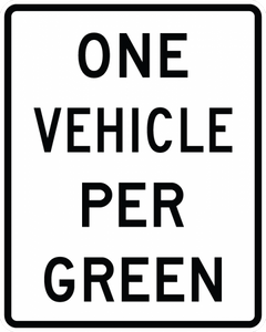 R10-28-XX Vehicles Per Green Sign - Municipal Supply & Sign Co.