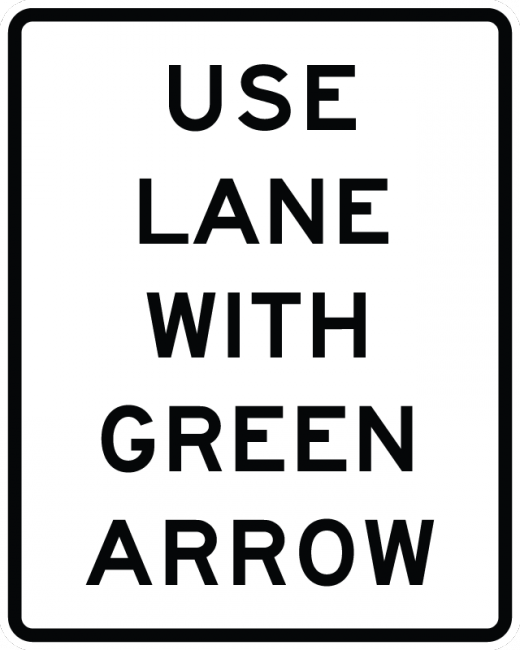 R10-8-Use Lane with Green Arrow Sign - Municipal Supply & Sign Co.