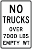 R12-3-No Trucks Over XX LBS Empty WT Sign - Municipal Supply & Sign Co.