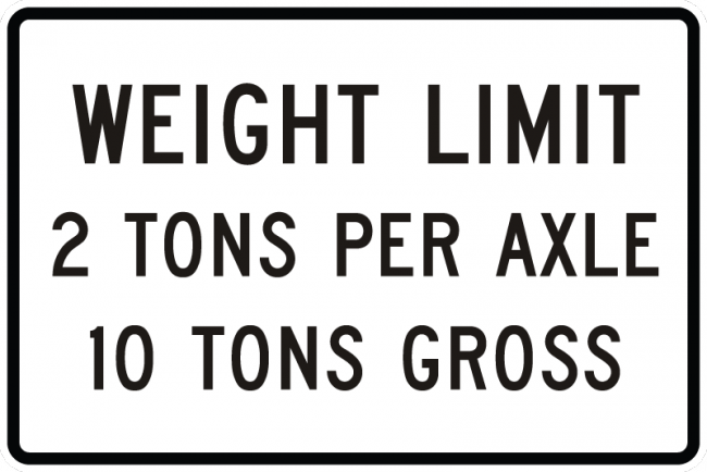 R12-4-Weight Limit XX Tons Per Axle XX Tons Gross Sign - Municipal Supply & Sign Co.